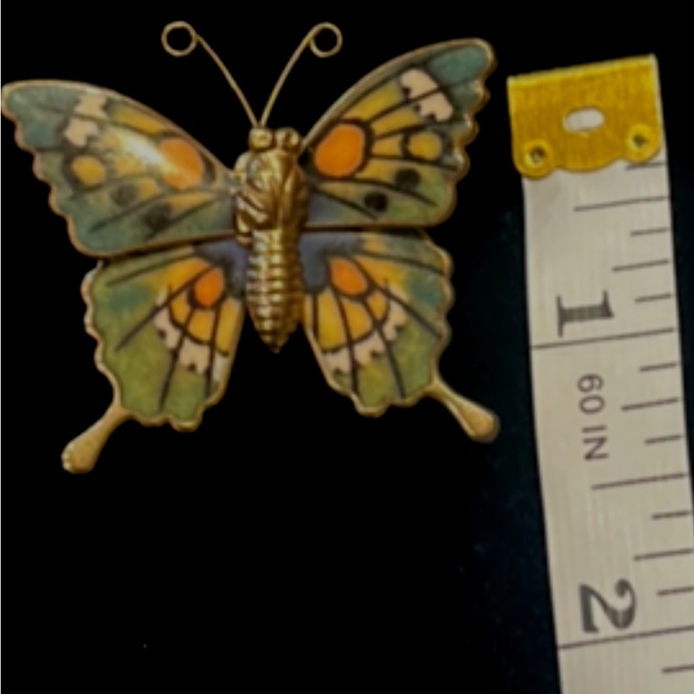 Vintage Multicolor Butterfly Brooch - Picture 6 of 6